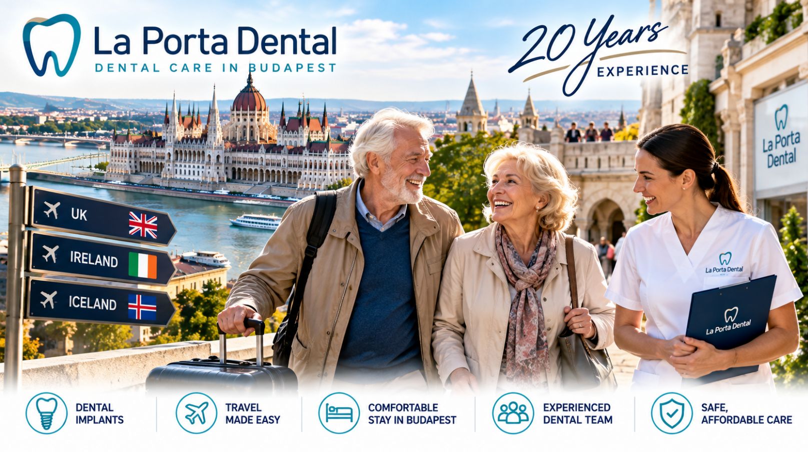 Dental implants in Budapest for UK, Irish and Icelandic patients with 20 years of La Porta Dental experience